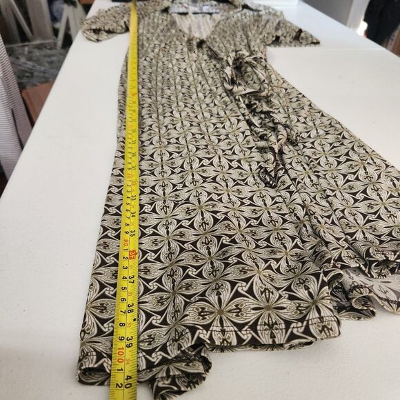 Max Studio Womens Floral Print Wrap Dress XL Polyester/Spandex Brown & Beige - Picture 8 of 13